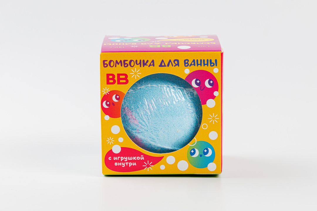 Бомбочка для ванны с игрушкой мячик внутри (микс ароматов)
