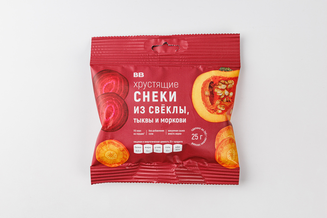 Снеки хрустящие из свеклы, тыквы и моркови