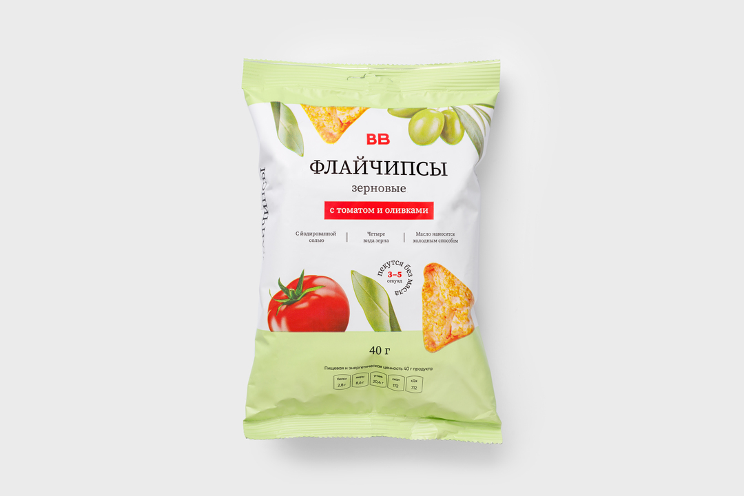 Флайчипсы зерновые с томатом и оливками