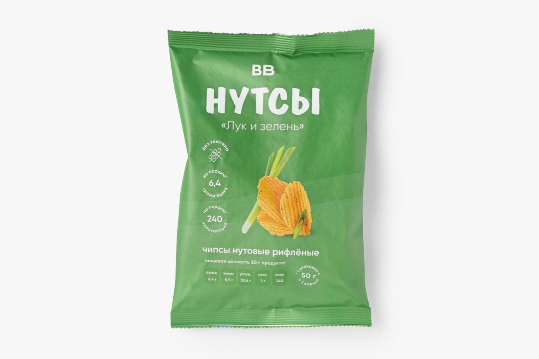 Чипсы нутовые "Лук и зелень"