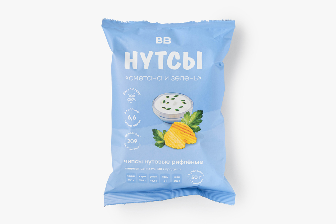 Чипсы нутовые "Сметана и зелень"