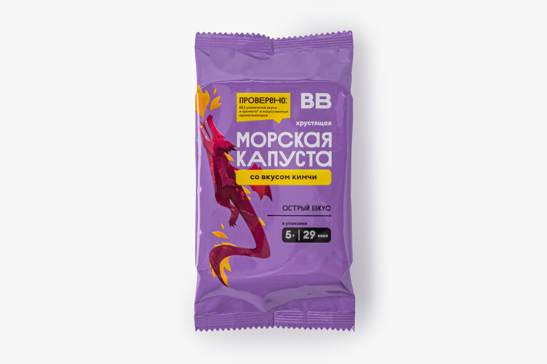 Морская капуста хрустящая со вкусом кимчи, 5 г — фото 1