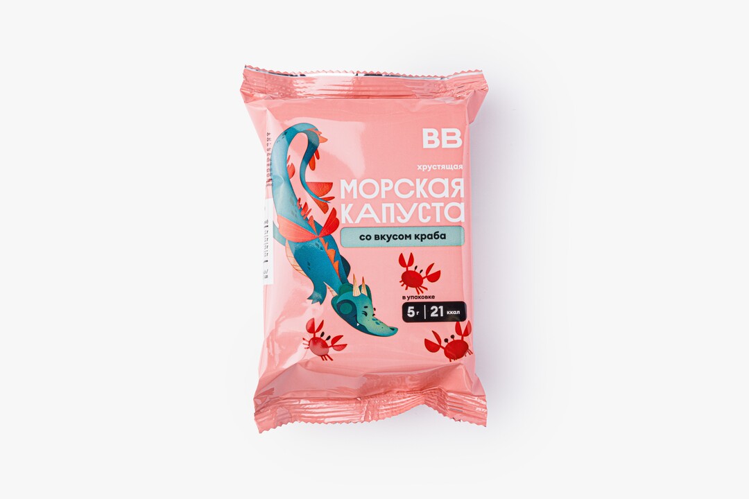 Морская капуста хрустящая со вкусом краба, 5 г