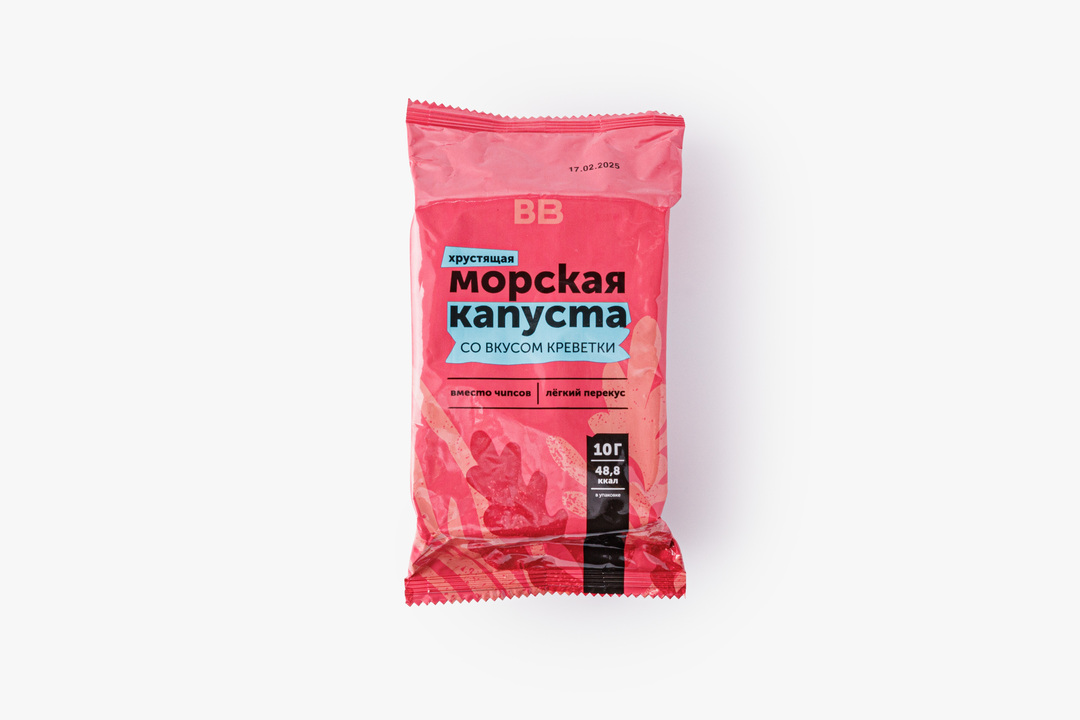 Морская капуста хрустящая со вкусом креветки, 10 г