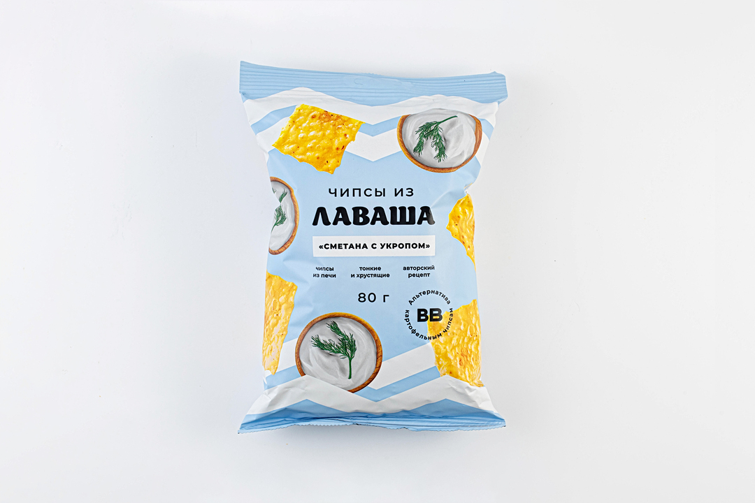 Чипсы из лаваша "Сметана с укропом", 80 г