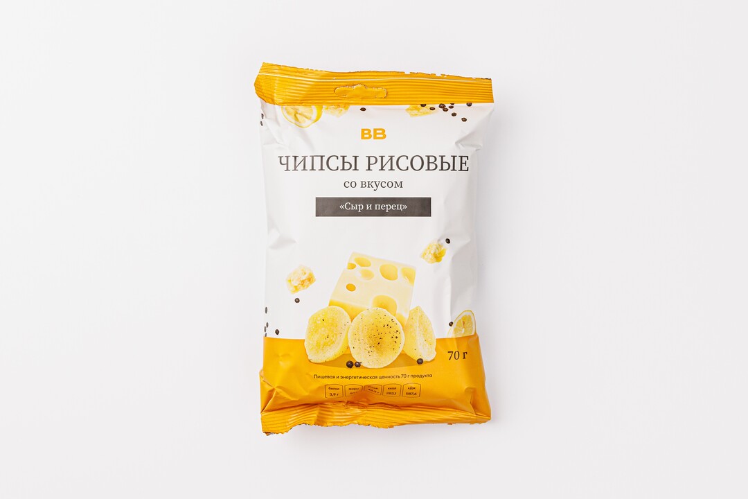 Чипсы рисовые со вкусом "Сыр и перец", 70 г