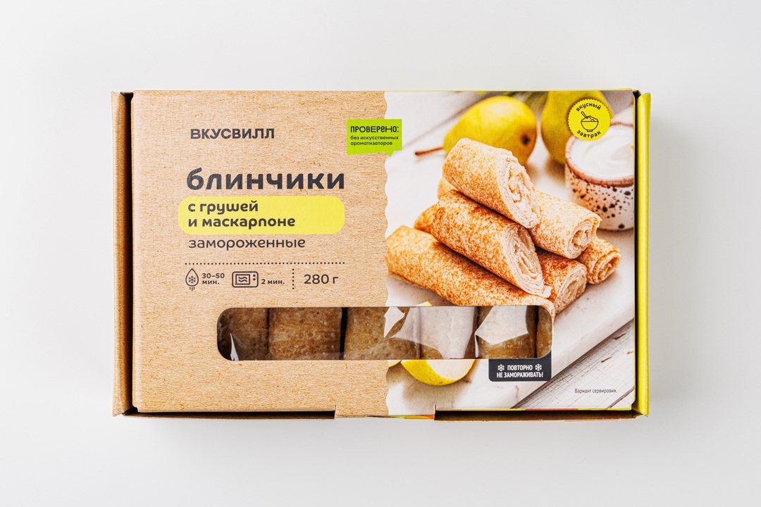 Блинчики с маскарпоне и грушей, зам.