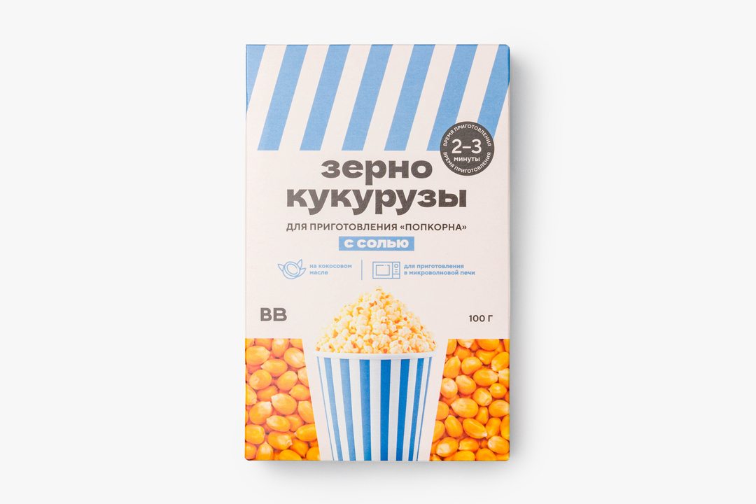 Зерно кукурузы для приготовления "Попкорна" с солью — фото 1