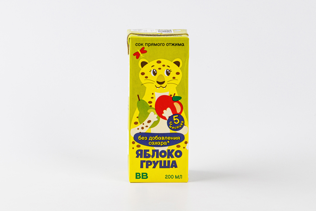 Сок детский яблоко-груша прямого отжима, 200 мл