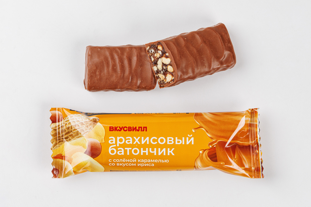 Батончик арахисовый с сол. карамелью со вкусом ириса — фото 1