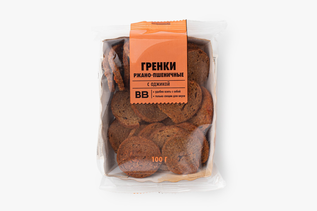 Гренки ржано-пшеничные с аджикой