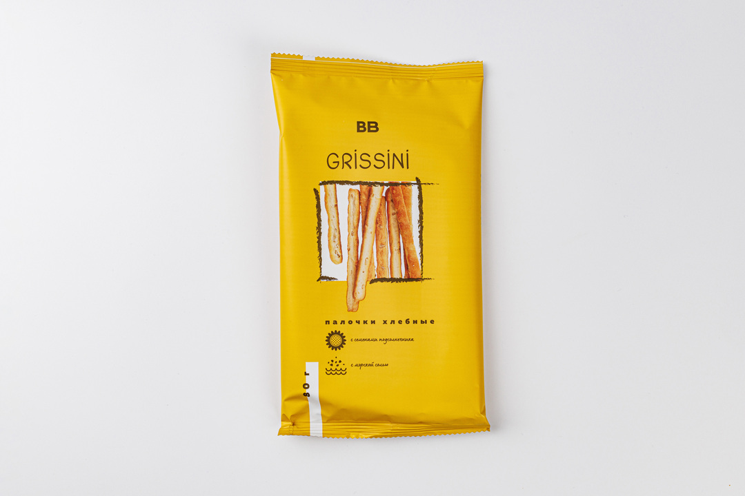 Палочки хлебные "Grissini" с семенами подсолнечника и морской солью